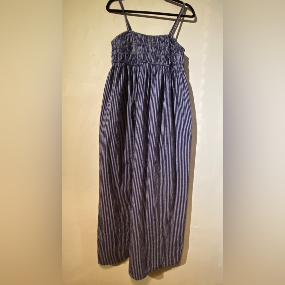 A New Day striped Navy Gingham Maxi Dress